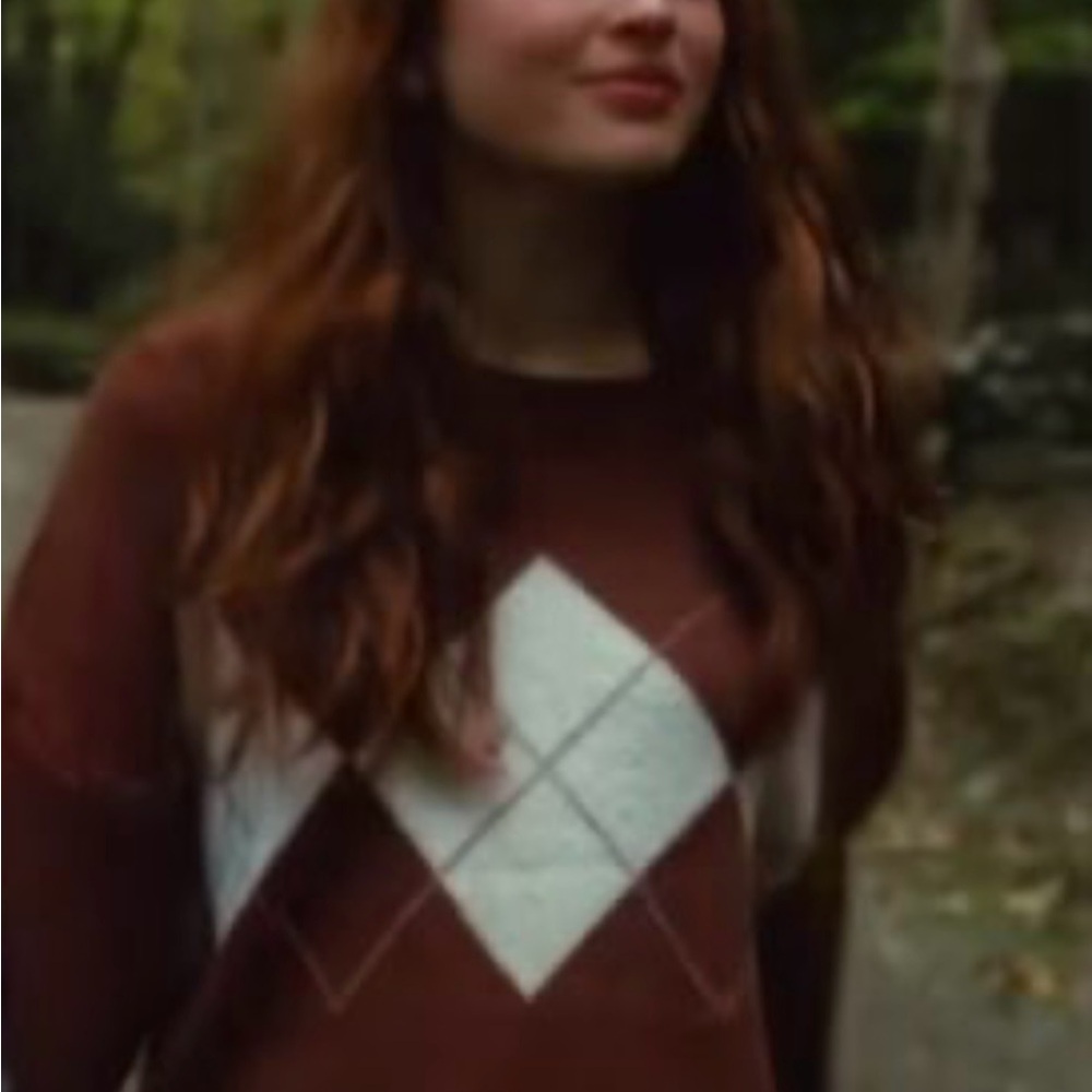Taylor Swift Brown Argyle Sweater
